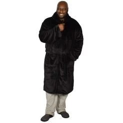 Bigdude Plain Fleece Dressing Gown Black -Urban Fit Shop img 2592 clipped rev 1