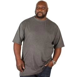 Bigdude Plain Crew Neck T-Shirt Charcoal -Urban Fit Shop img 4908 clipped rev 1