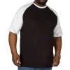 Bigdude Contrast Raglan Sleeve T-Shirt Black/White -Urban Fit Shop img 6126 clipped rev 1