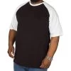 Bigdude Contrast Raglan Sleeve T-Shirt Black/White Tall -Urban Fit Shop img 6127 clipped rev 1 1