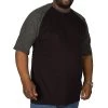 Bigdude Contrast Raglan Sleeve T-Shirt Black/Charcoal -Urban Fit Shop img 6134 clipped rev 1