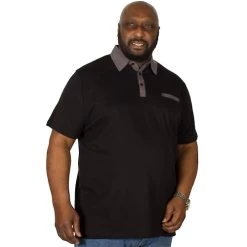 Bigdude Contrast Jersey Polo Shirt Black -Urban Fit Shop img 6157 clipped rev 1