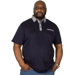 Bigdude Contrast Jersey Polo Shirt Navy -Urban Fit Shop img 6171 clipped rev 1