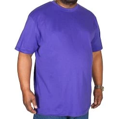 Bigdude Plain Crew Neck T-Shirt Violet -Urban Fit Shop img 6340 clipped rev 1 1