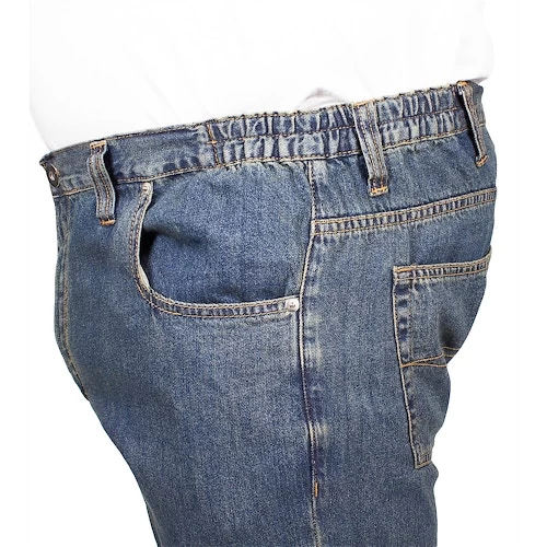 Bigdude Elasticated Waist Jeans Tint Wash 7 Bigdude Elasticated Waist Jeans Tint Wash - Image 5