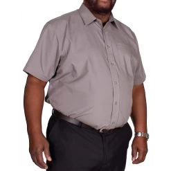 Bigdude Classic Short Sleeve Poplin Shirt Charcoal