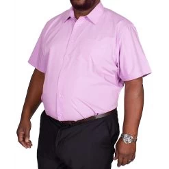 Bigdude Classic Short Sleeve Poplin Shirt Violet Tall -Urban Fit Shop img 9321 clipped rev 1 1