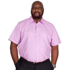 Bigdude Classic Short Sleeve Poplin Shirt Violet Tall -Urban Fit Shop img 9324 clipped rev 1 1