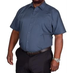 Bigdude Classic Short Sleeve Poplin Shirt Petrol Tall -Urban Fit Shop img 9327 clipped rev 1 1