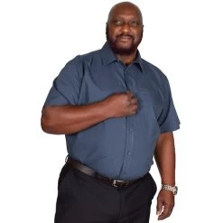 Bigdude Classic Short Sleeve Poplin Shirt Petrol Tall -Urban Fit Shop img 9331 clipped rev 1 1
