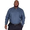 Bigdude Classic Long Sleeve Poplin Shirt Petrol Tall -Urban Fit Shop img 9370 clipped rev 1 1