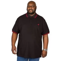 Bigdude Tipped Polo Shirt Black/Red -Urban Fit Shop img 9987 clipped rev 1 1