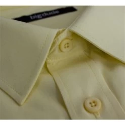 Bigdude Classic Long Sleeve Poplin Shirt Lemon -Urban Fit Shop img 9999 3