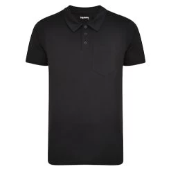 Bigdude Jersey Polo Shirt With Pocket Black