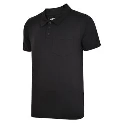 Urban Fit Shop -Urban Fit Shop jersey polo shirt w pocket black 2