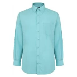 Bigdude Classic Long Sleeve Poplin Shirt Green Tall