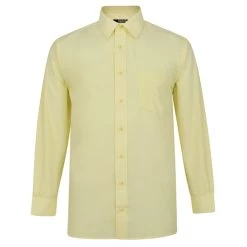 Bigdude Classic Long Sleeve Poplin Shirt Lemon Tall