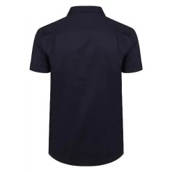 Bigdude Relaxed Collar Short Sleeve Shirt Navy -Urban Fit Shop navy shirt red deer logo 3