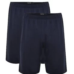 Bigdude Twin Pack Classic Pyjama Shorts Navy