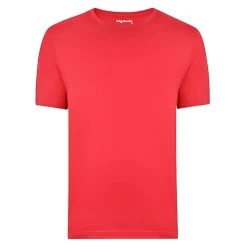 Bigdude Plain Crew Neck T-Shirt Red Space Cherry Tall