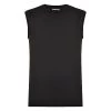 Bigdude Plain Sleeveless T-Shirt Black Tall -Urban Fit Shop plain tee w o sleeve black 1 2