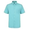 Bigdude Classic Short Sleeve Poplin Shirt Green Tall -Urban Fit Shop short sleeve shirt green 1 1