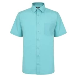 Bigdude Classic Short Sleeve Poplin Shirt Green Tall