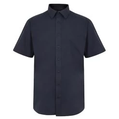 Bigdude Classic Short Sleeve Poplin Shirt Navy