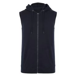 Bigdude Loop Back Sleeveless Hoody Navy Tall