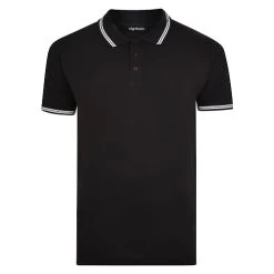 Bigdude Tipped Polo Shirt Black