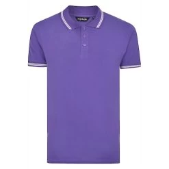 Bigdude Tipped Polo Shirt Purple