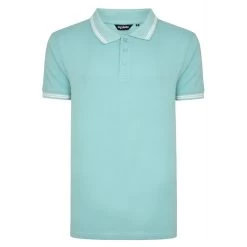 Bigdude Tipped Polo Shirt Turquoise