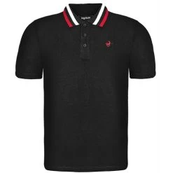 Bigdude Chunky Tipped Polo Shirt Black