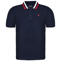 Bigdude Chunky Tipped Polo Shirt Navy Tall