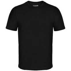 Bigdude Plain Crew Neck T-Shirt Black -Urban Fit Shop tshirt black front